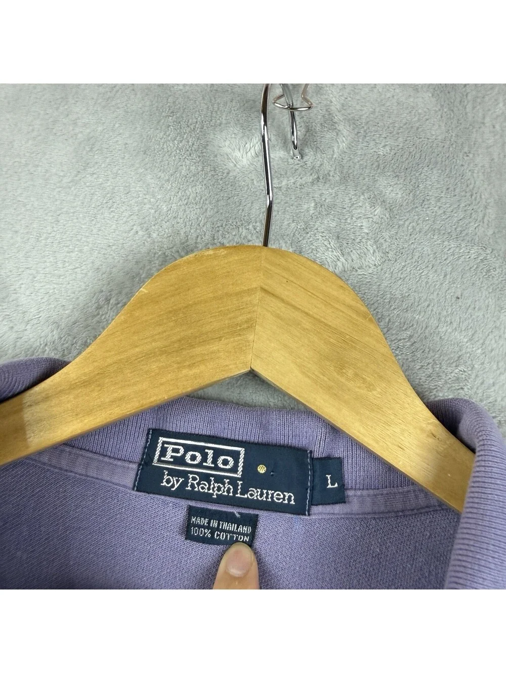 Polo Ralph Lauren Men Polo Light Purple Pony Size L 100% Cotton Luxury Preppy